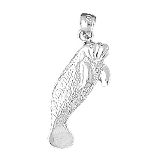 Sterling Silver Manatee Pendant