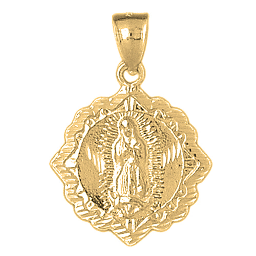Yellow Gold-plated Silver Our Lady Guadalupe Pendant