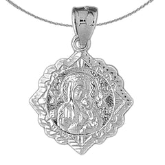 Sterling Silver Our Lady Guadalupe Pendant (Rhodium or Yellow Gold-plated)