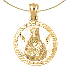 Sterling Silver Our Lady Guadalupe Pendant (Rhodium or Yellow Gold-plated)