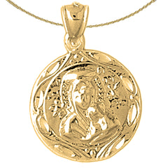 Sterling Silver Our Lady Guadalupe Pendant (Rhodium or Yellow Gold-plated)