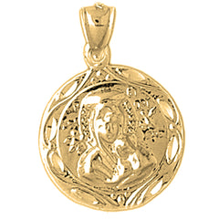 Yellow Gold-plated Silver Our Lady Guadalupe Pendant