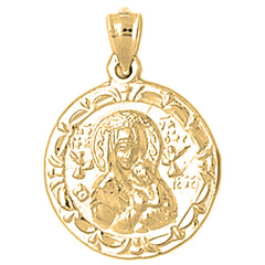 Yellow Gold-plated Silver Our Lady Guadalupe Pendant
