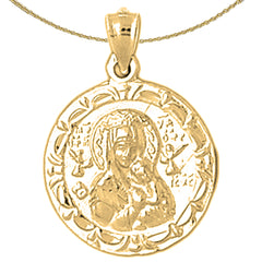 Sterling Silver Our Lady Guadalupe Pendant (Rhodium or Yellow Gold-plated)