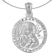 Sterling Silver Our Lady Guadalupe Pendant (Rhodium or Yellow Gold-plated)