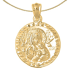 Sterling Silver Our Lady Guadalupe Pendant (Rhodium or Yellow Gold-plated)
