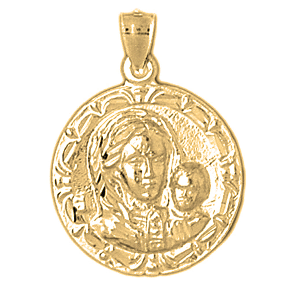 Yellow Gold-plated Silver Our Lady Guadalupe Pendant