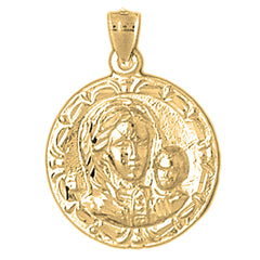 Yellow Gold-plated Silver Our Lady Guadalupe Pendant