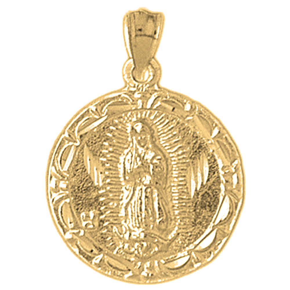 Yellow Gold-plated Silver Our Lady Guadalupe Pendant