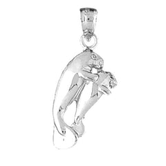 Sterling Silver Manatee Pendant