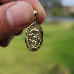 Sterling Silver St. Michael Pendant (Rhodium or Yellow Gold-plated)