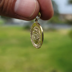 Sterling Silver St. Michael Pendant (Rhodium or Yellow Gold-plated)