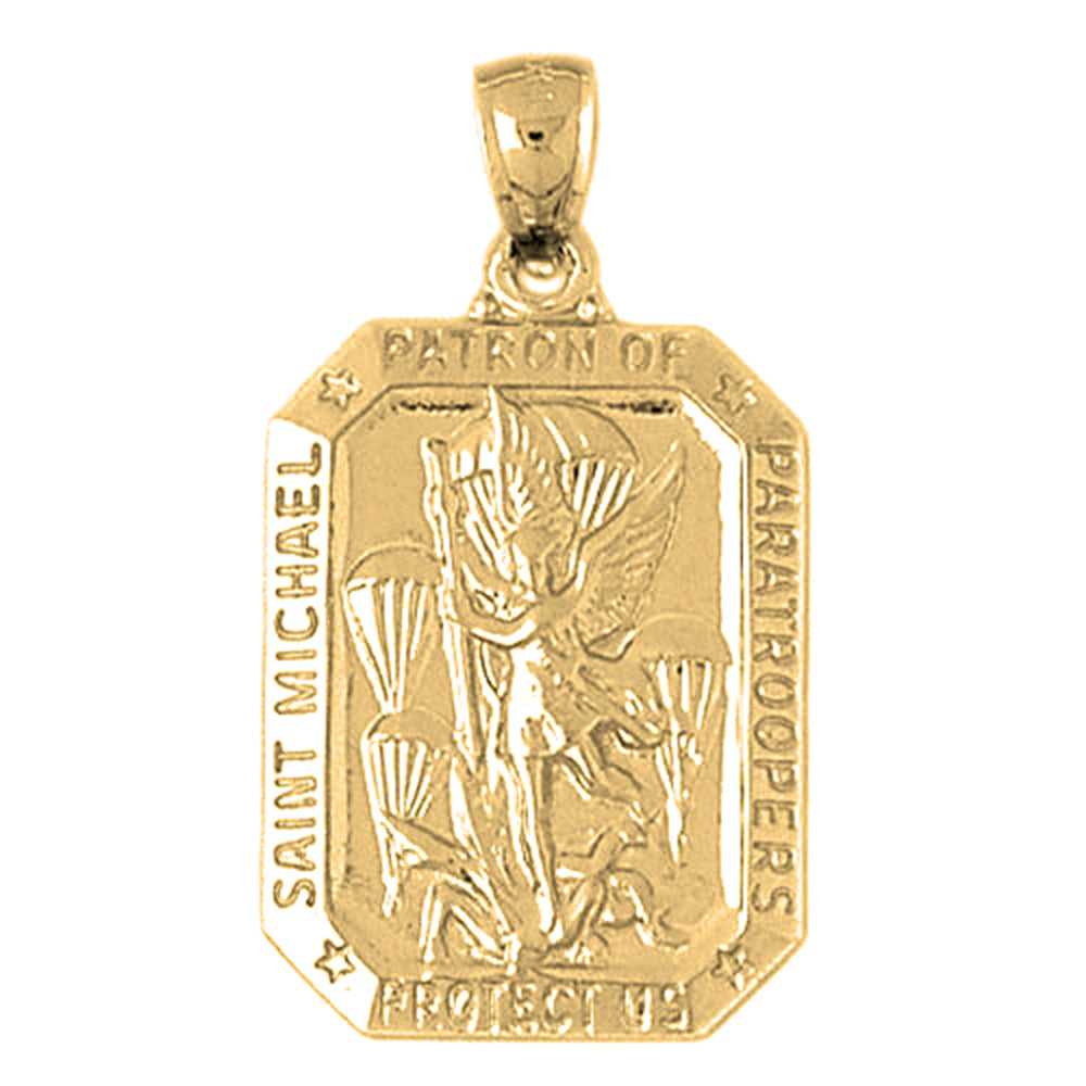 Yellow Gold-plated Silver St. Michael Pendant