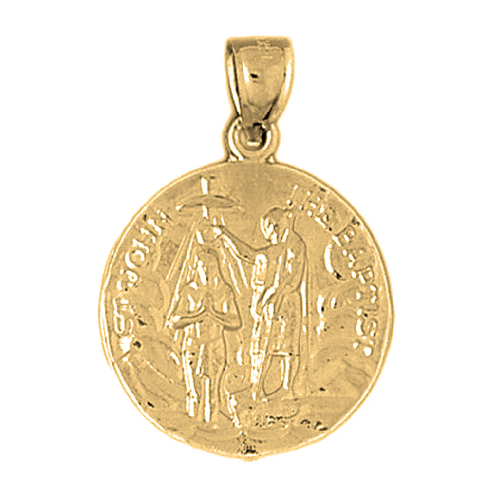 Yellow Gold-plated Silver St. John Pendant