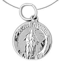 Sterling Silver St. Jude Pendant (Rhodium or Yellow Gold-plated)