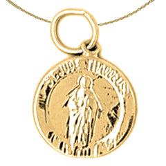 Sterling Silver St. Jude Pendant (Rhodium or Yellow Gold-plated)