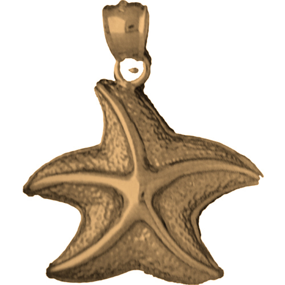 Yellow Gold-plated Silver Starfish Pendant