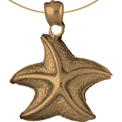 Colgante de estrella de mar de plata de ley (bañado en rodio o oro amarillo)