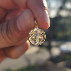 Sterling Silver St. Jude Pendant (Rhodium or Yellow Gold-plated)