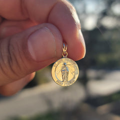 Sterling Silver St. Jude Pendant (Rhodium or Yellow Gold-plated)