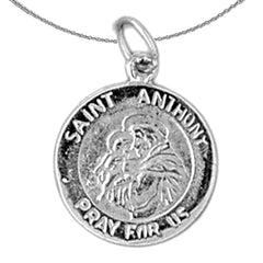 Sterling Silver St. Anthony Pendant (Rhodium or Yellow Gold-plated)