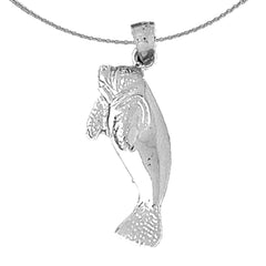 Colgante de manatí de plata de ley (bañado en rodio o oro amarillo)