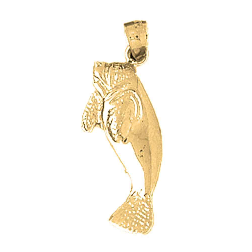 Yellow Gold-plated Silver Manatee Pendant