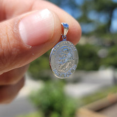 Anhänger des Heiligen Antonius aus Sterlingsilber (rhodiniert oder gelbvergoldet)