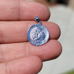 Anhänger des Heiligen Antonius aus Sterlingsilber (rhodiniert oder gelbvergoldet)