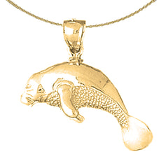 Seekuh-Anhänger aus Sterlingsilber (rhodiniert oder gelbvergoldet)