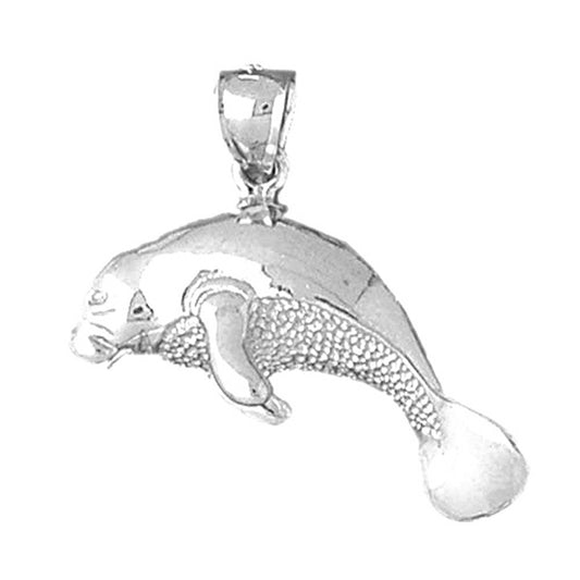 Sterling Silver Manatee Pendant
