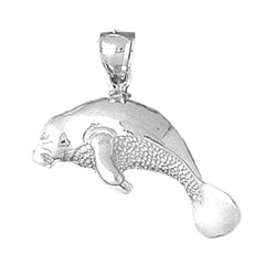 Sterling Silver Manatee Pendant