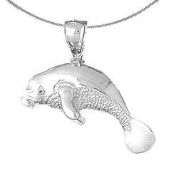 Seekuh-Anhänger aus Sterlingsilber (rhodiniert oder gelbvergoldet)