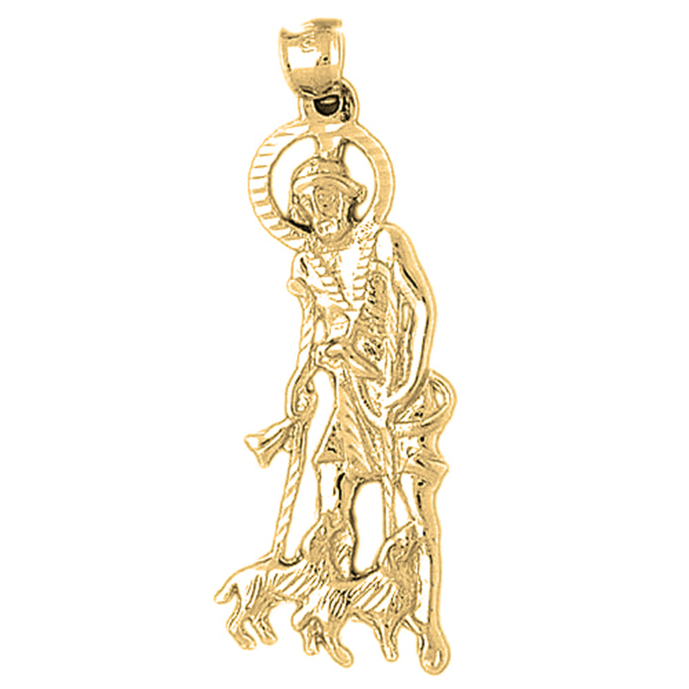 Yellow Gold-plated Silver St. Lazarus Pendant