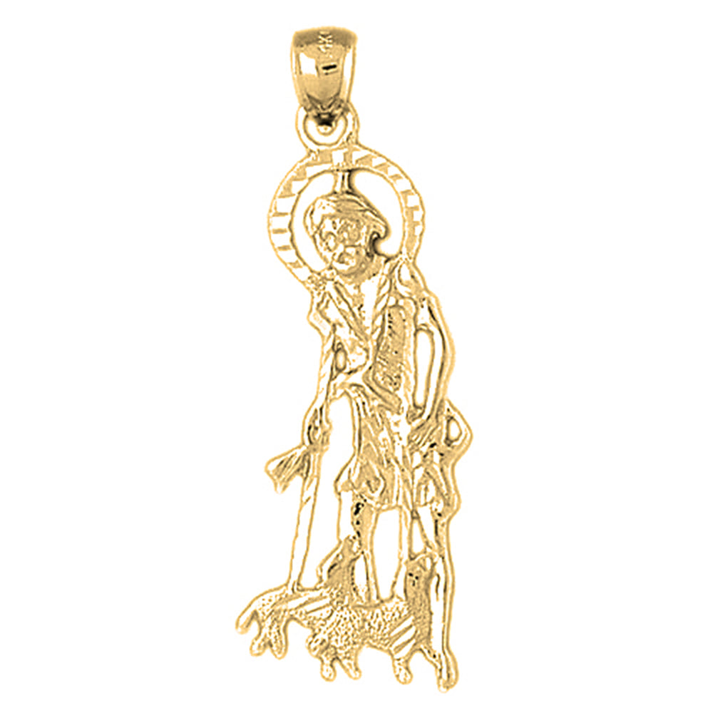 Yellow Gold-plated Silver St. Lazarus Pendant
