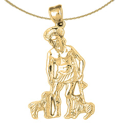 Sterling Silver St. Lazarus Pendant (Rhodium or Yellow Gold-plated)
