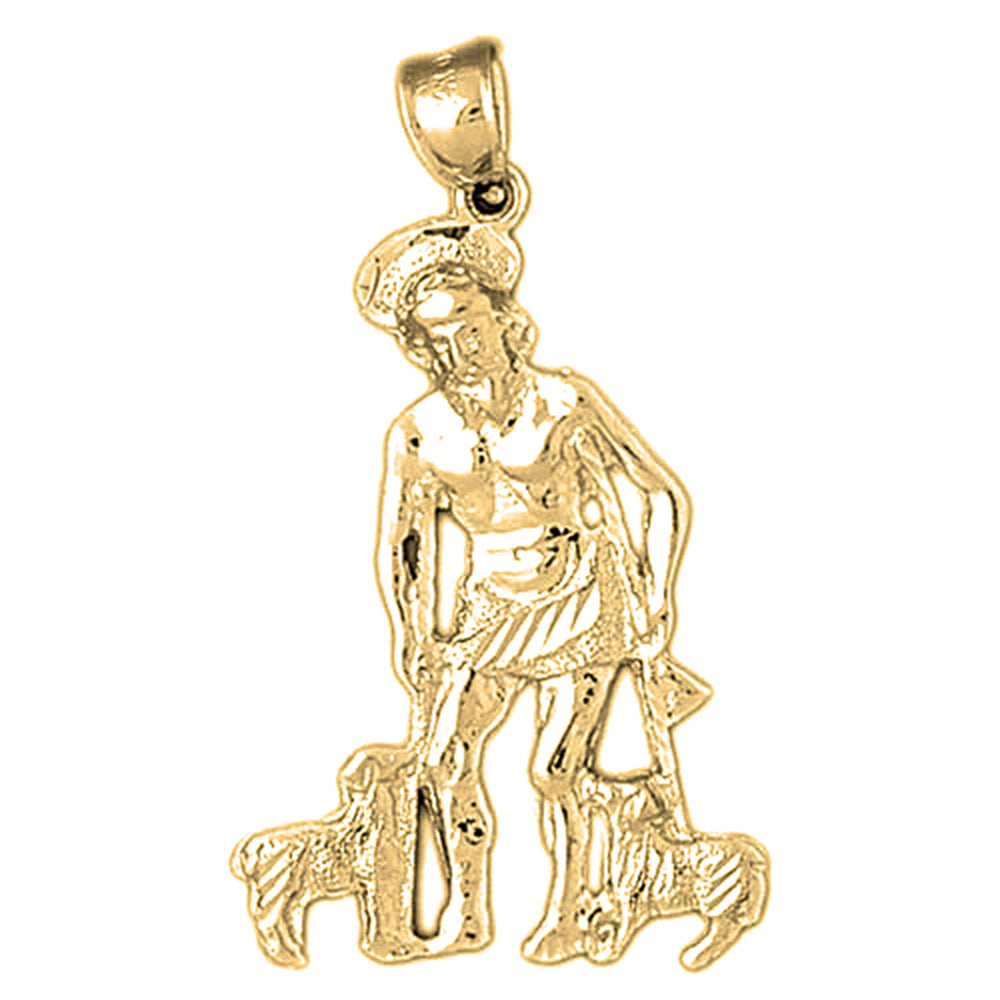Yellow Gold-plated Silver St. Lazarus Pendant