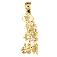 Yellow Gold-plated Silver St. Lazarus Pendant