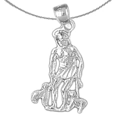 Sterling Silver St. Lazarus Pendant (Rhodium or Yellow Gold-plated)