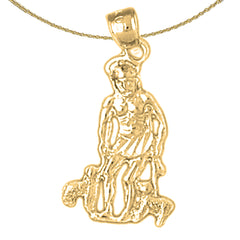 Sterling Silver St. Lazarus Pendant (Rhodium or Yellow Gold-plated)