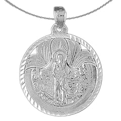 Sterling Silver St. Lazarus Pendant (Rhodium or Yellow Gold-plated)