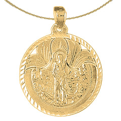 Sterling Silver St. Lazarus Pendant (Rhodium or Yellow Gold-plated)