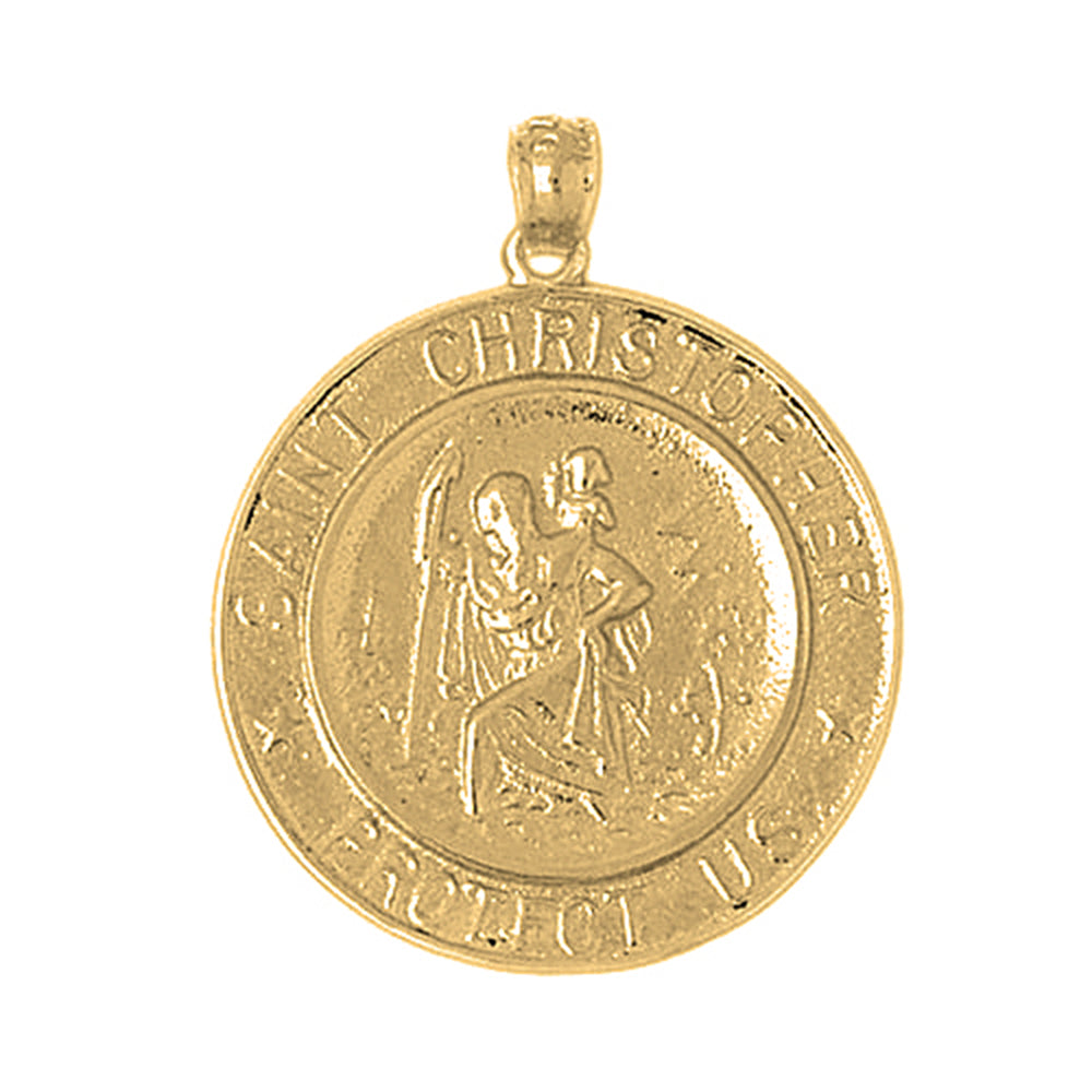 Yellow Gold-plated Silver St. Christopher Pendant