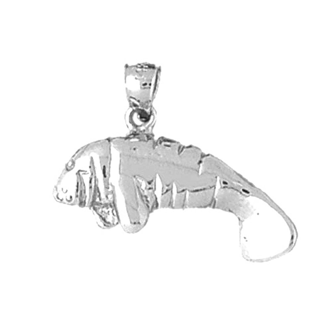 Sterling Silver Manatee Pendant