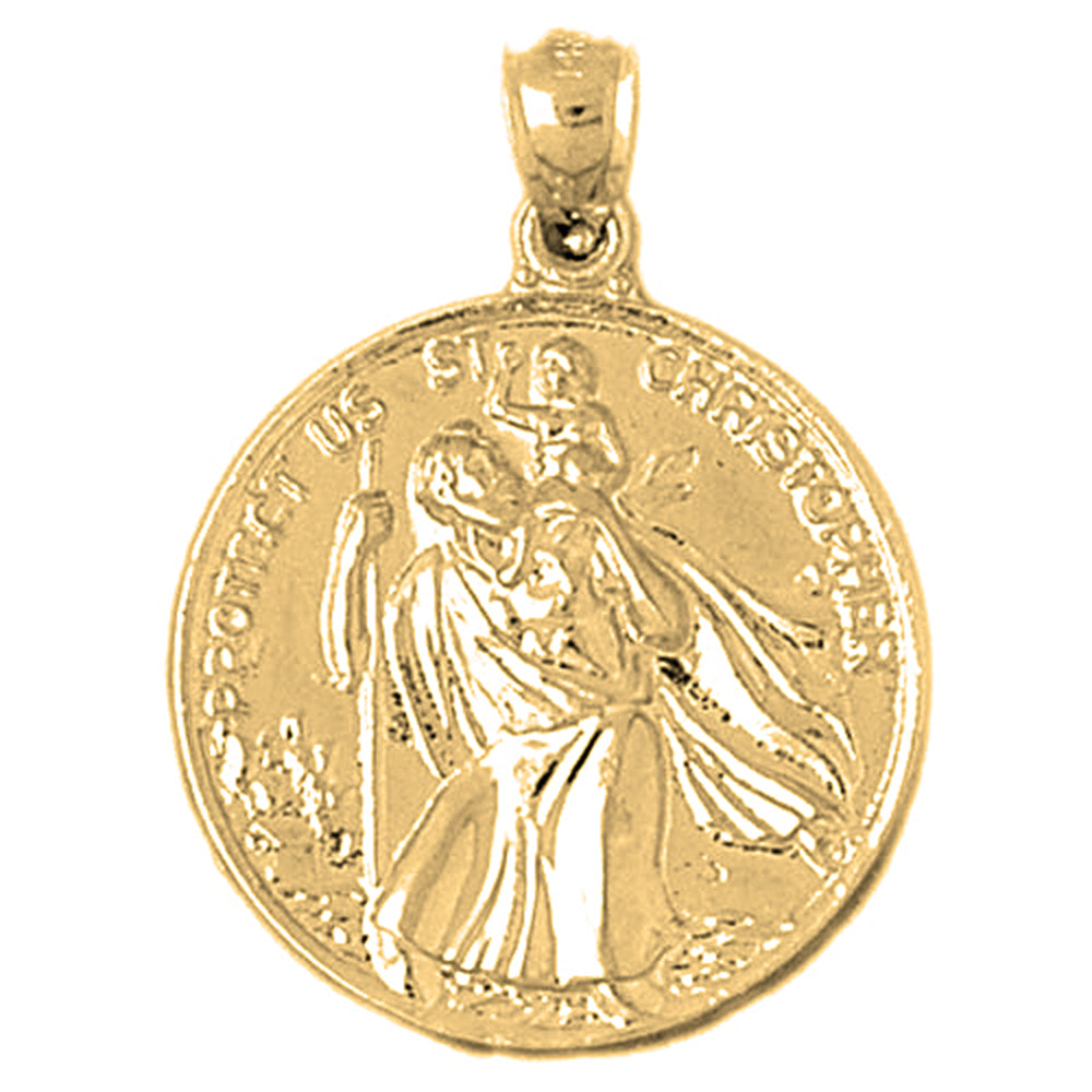 Yellow Gold-plated Silver St. Christopher Pendant