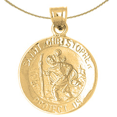 Sterling Silver St. Christopher Pendant (Rhodium or Yellow Gold-plated)