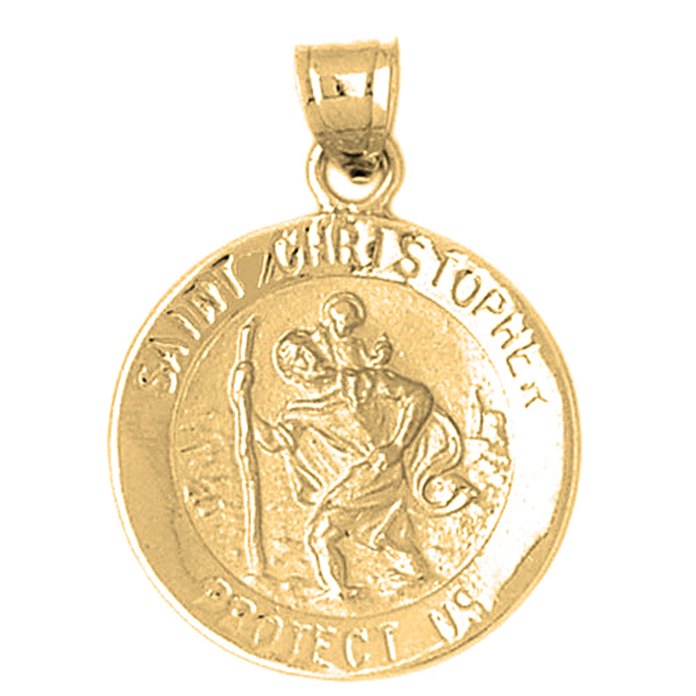 Yellow Gold-plated Silver St. Christopher Pendant