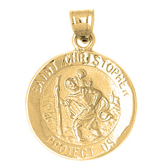Yellow Gold-plated Silver St. Christopher Pendant