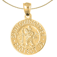 Sterling Silver St. Christopher Pendant (Rhodium or Yellow Gold-plated)