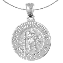 Sterling Silver St. Christopher Pendant (Rhodium or Yellow Gold-plated)
